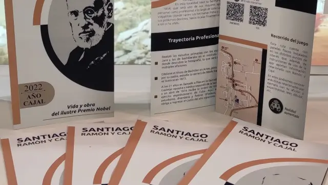 Nuevo tríptico del centro de interpretación de Ayerbe sobre la figura de Ramón y Cajal.