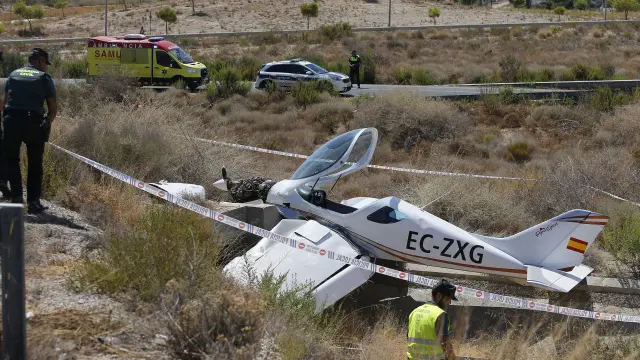 La avioneta se ha estrellado tras no poder aterrizar en el aeródromo de Mutxamel (Alicante).