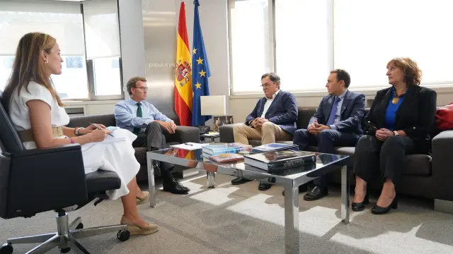 Feijóo durante su reunión con la Federación Española de Familias Numerosas.