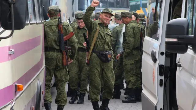 Algunos de los reservistas movilizados en Rusia