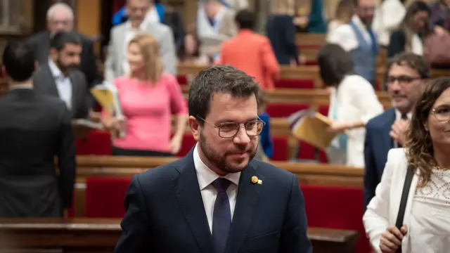 Pere Aragonés, este martes, en el Parlament.