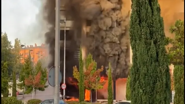 Momento de la explosión en Alcorcón