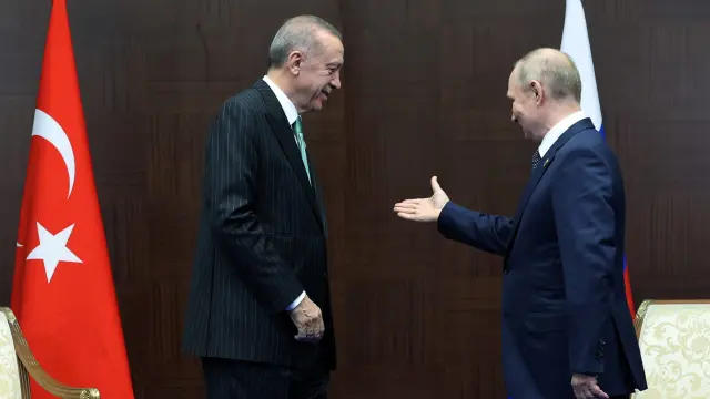 Putin y Erdogan, este jueves en Astaná, Kazajistán.