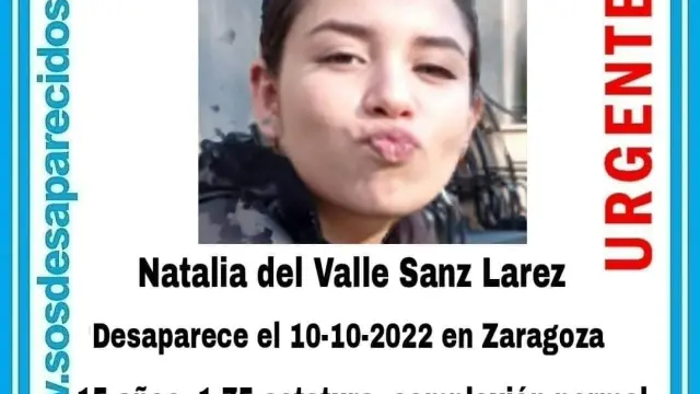Natalia del Valle Sanz Larez lleva desaparecida desde el 10 de octubre