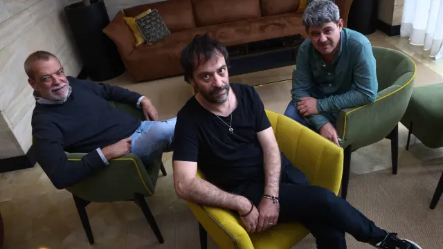 Jorge Díaz, Agustín Martínez y Antonio Mercero, ayer, en Zaragoza
