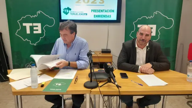 El diputado al Congreso Tomás Guitarte y el senador Joaquín Egea, de la agrupación de electores Teruel Existe, han presentado las enmiendas que llevarán a la negociación de los presupuestos estatales