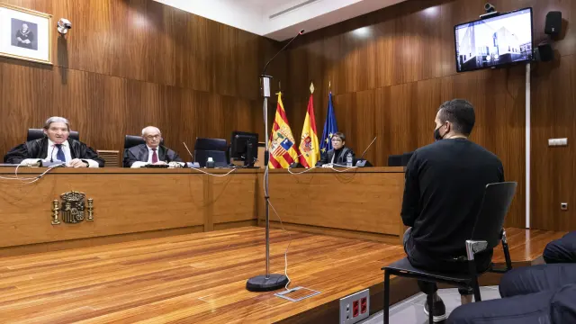 El acusado, A. A., durante el juicio en la Audiencia Provincial de Zaragoza.