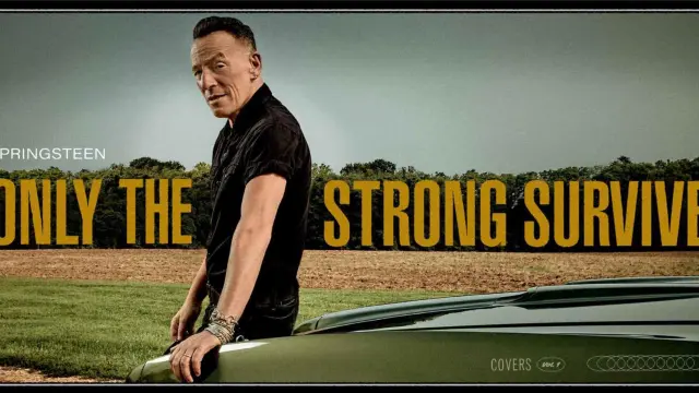 Bruce Springsteen en el montaje publicitario de su nuevo disco