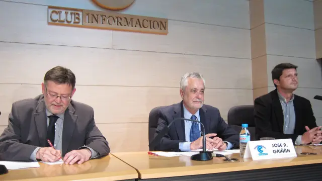Ximo Puig, José Antonio Griñán y David Cerdán en una foto de archivo.