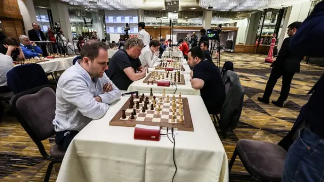 Foto del torneo de ajedrez mundial.