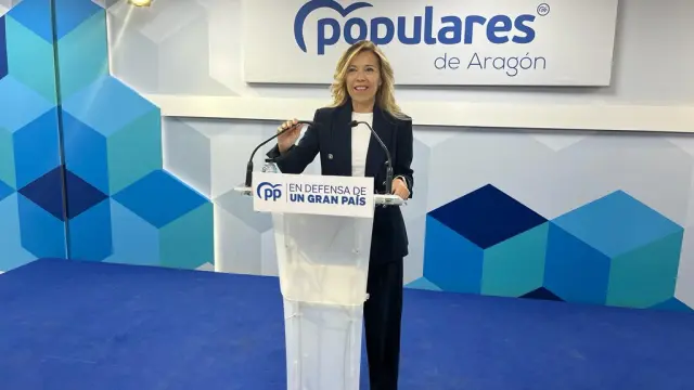 La secretaria general del PP-Aragón, Ana Alós, este miércoles, en la sede del partido.