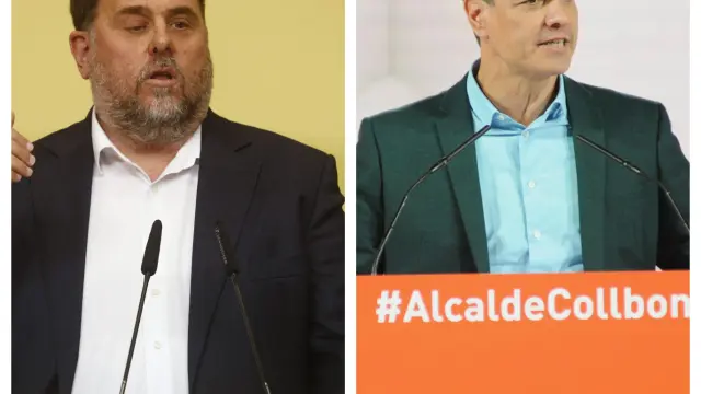 El líder de ERC, Oriol Junqueras, y el presidente del Gobierno, Pedro Sánchez