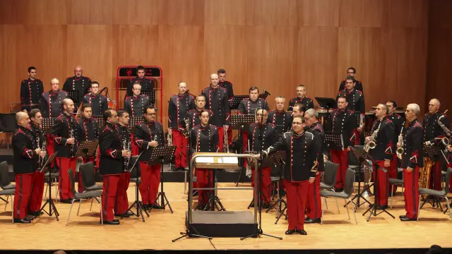 La Banda de la Academia General Militar, en un concierto en Huesca.