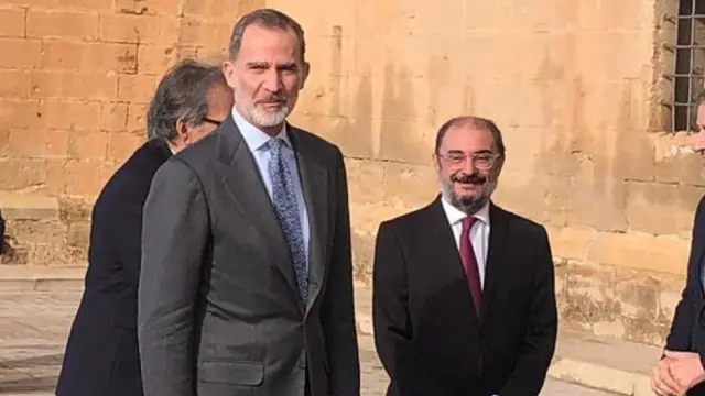 El rey Felipe VI, junto a Javier Lambán, recientemente en Alcañiz