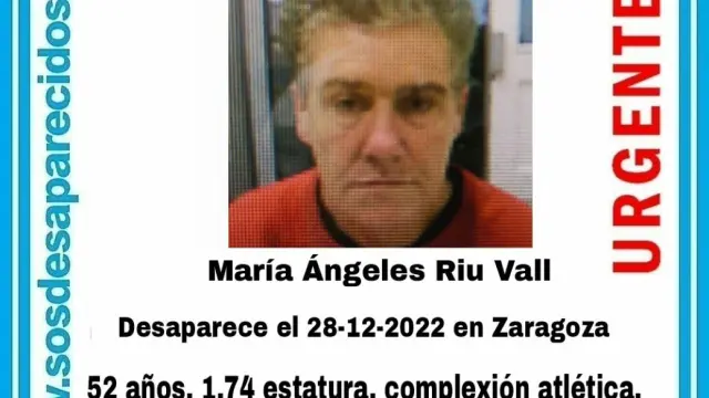 María Ángeles Riu Vall desapareció en Zaragoza el 28 de diciembre