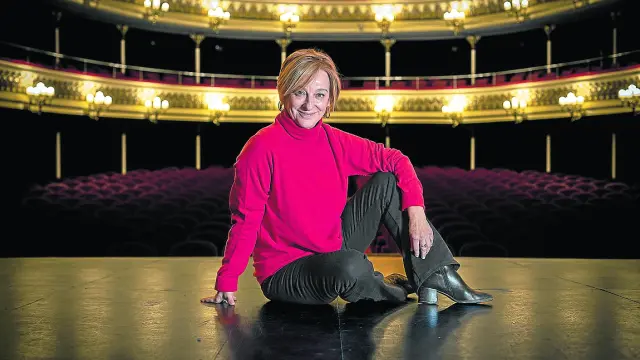 Ana Labordeta, el pasado miércoles, sobre las tablas del Teatro Principal de Zaragoza.