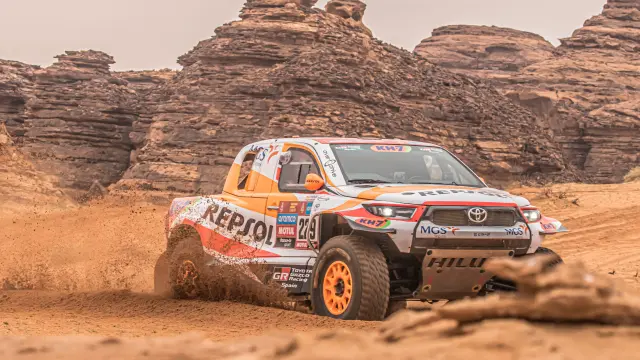Isidre Esteve durante una de las etapas del Rally Dakar 2023