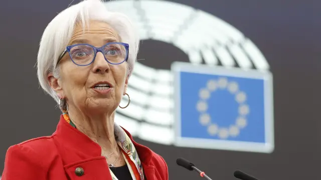 Christine Lagarde, presidenta del BCE, en el Parlamento Europeo de Estrasburgo, este miércoles. FRANCE EU PARLIAMENT