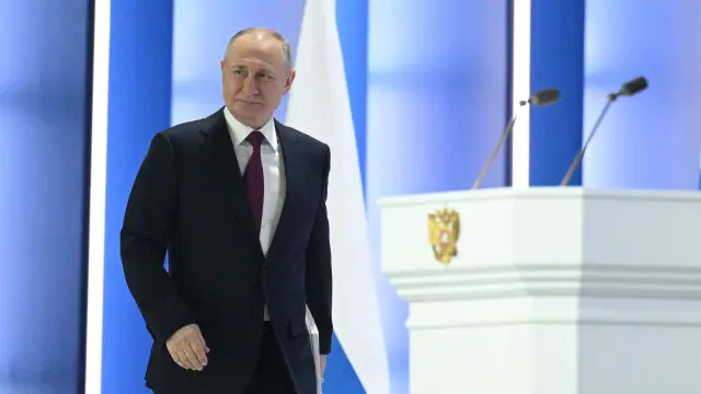 Foto del discurso de Vladimir Putin ante la Asamblea Federal de Rusia