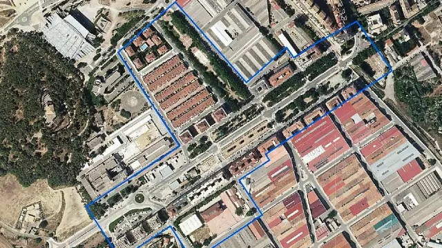 La línea azul delimita el ámbito de intervención prevista en la avenida Martínez de Velasco y vías adyacentes.