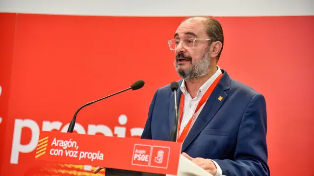 Javier Lambán, este sábado durante la celebración del comité regional del PSOE.