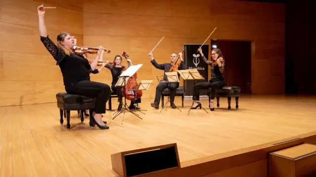 Un momento del concierto de la Asociación Musethica en la sala Luis Galve del Auditorio de Zaragoza.