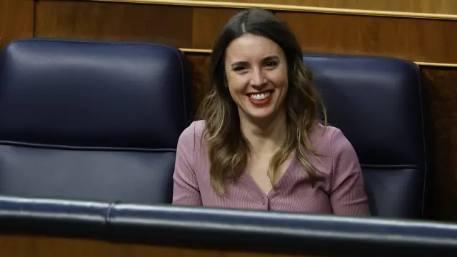 Irene Montero durante el debate de moción de censura de Vox.