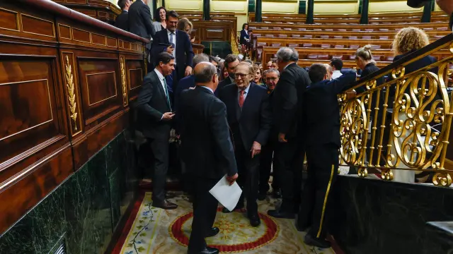 Ramón Tamames, tras conocerse el fracaso de la moción de censura que él ha defendido.