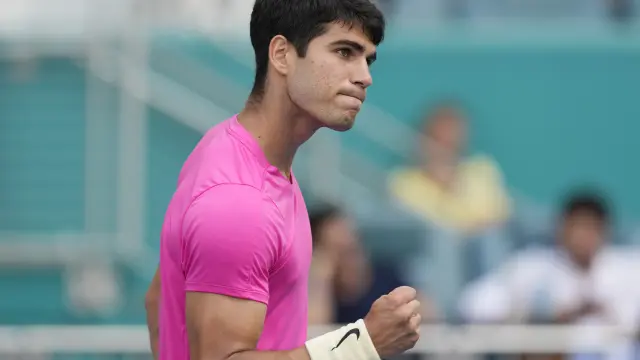 Carlos Alcaraz en el torneo Miami Open de tenis
