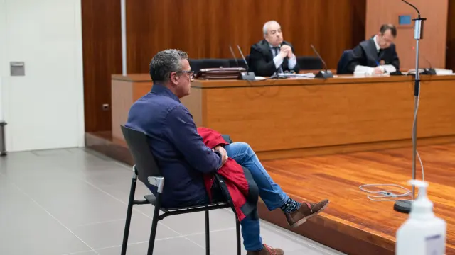 El acusado, durante el juicio celebrado este viernes en la Audiencia de Zaragoza.