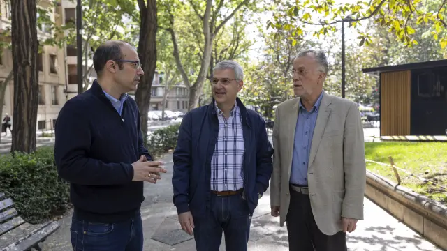 Juan Pablo Martínez, Javier Giralt y Manuel Castán, la semana pasada, en Zaragoza