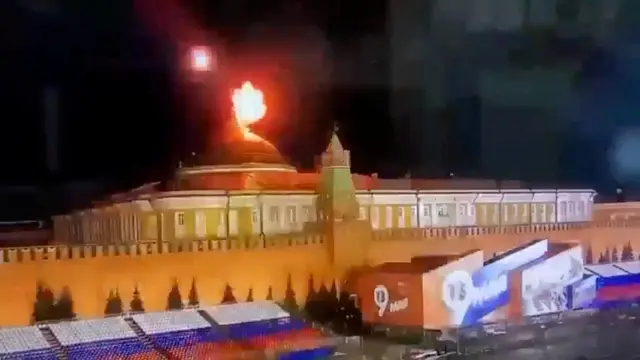 El Kremlin fue atacado con drones.