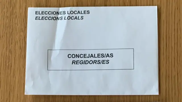 Papeleta utilizada para votar en Calaceite que podría desembocar votos nulos.
