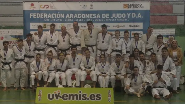 Medallistas en la Copa de España de judo de Jaca.