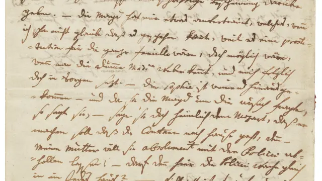 Carta de Mozart que Christie's saca a subasta