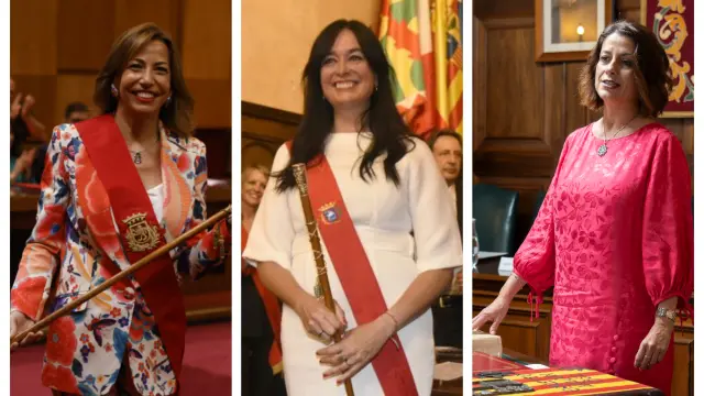 Las alcaldesas Natalia Chueca, Lorena Orduna y Emma Buj