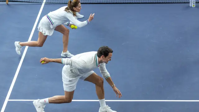 La princesa Kate y Roger Federer en Wimbledon.