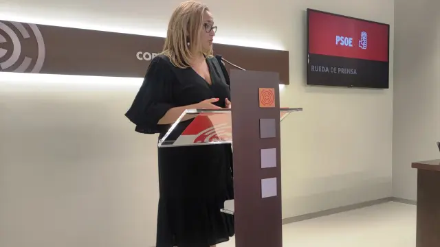 Declaraciones de este jueves de la portavoz del PSOE en el parlamento aragonés, Mayte Pérez