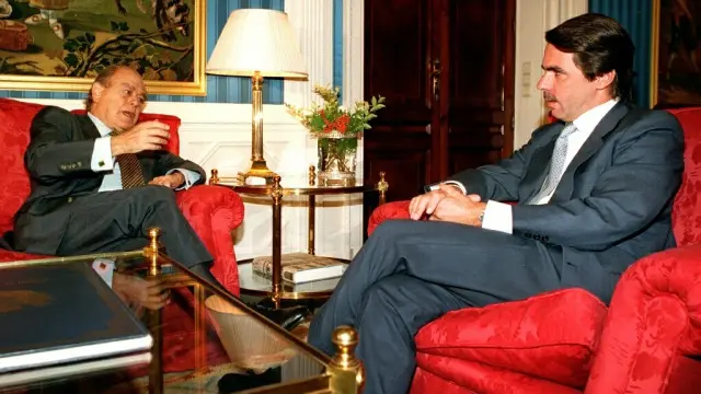 Jordi Pujol y José María Aznar, durante una reunión en la Moncloa.