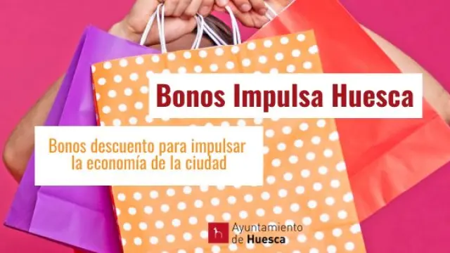 Imagen de la campaña Bonos Impulsa 23 del Ayuntamiento de Huesca.