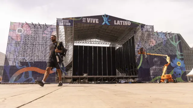El escenario Ambar del Vive Latino, casi a punto para la instalación técnica que comienza hoy