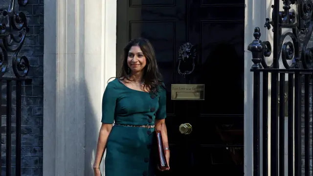 La ministra del Interior británica, Suella Braverman, en Londres, Gran Bretaña.