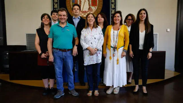 Los participantes en la presentación de la nueva temporada cultural en la Universidad de Zaragoza.