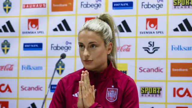 Alexia Putellas en rueda de prensa antes del partido ante Suecia.