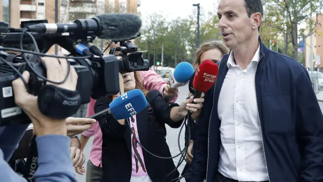 El exmarido de la extenista Arantxa Sánchez Vicario, Josep Santacana, a su llegada a la Ciudad de la Justicia