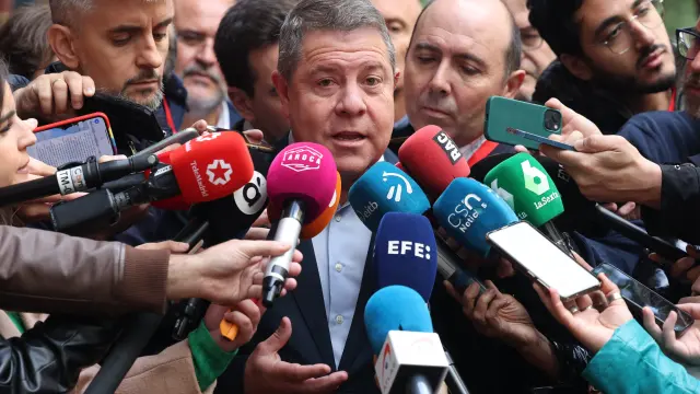García Page a su llegada este sábado al Comité Federal del PSOE.