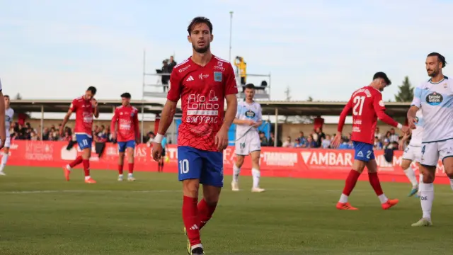 Fer Cano, jugador del Tarazona, en el partido ante el Deportivo de La Coruña.