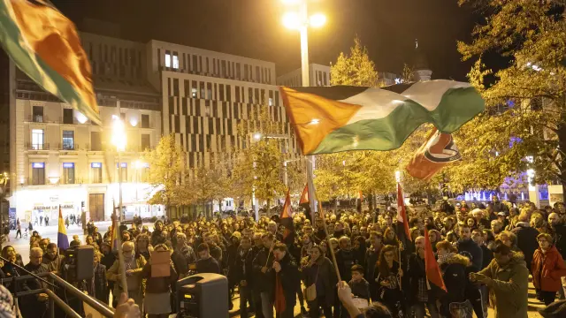 Manifestación antifascista en Zaragoza.