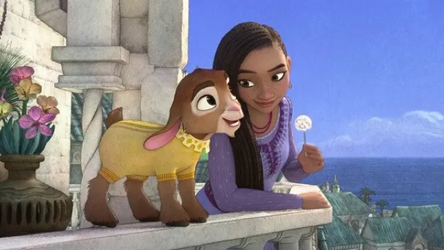 Asha y la cabra Valentino en 'Wish. El poder de los deseos', de Disney.