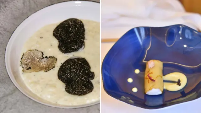 Dos platos del menú degustación más barato de un Estrella Michelin en Aragón